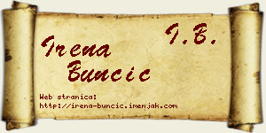 Irena Bunčić vizit kartica